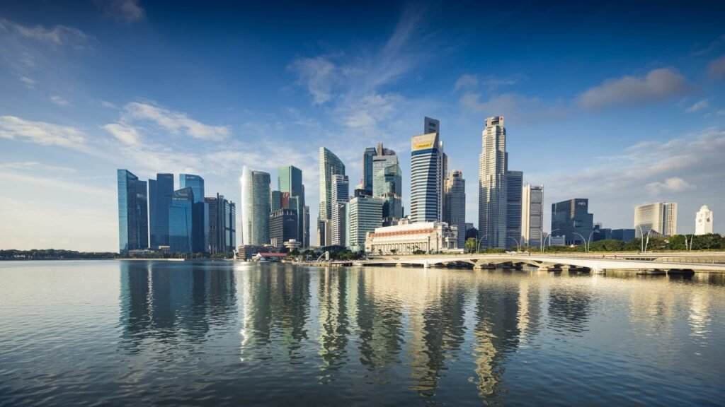 Singapore Marina Bay business skyline