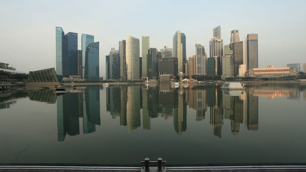 Singapore Marina Bay business skyline