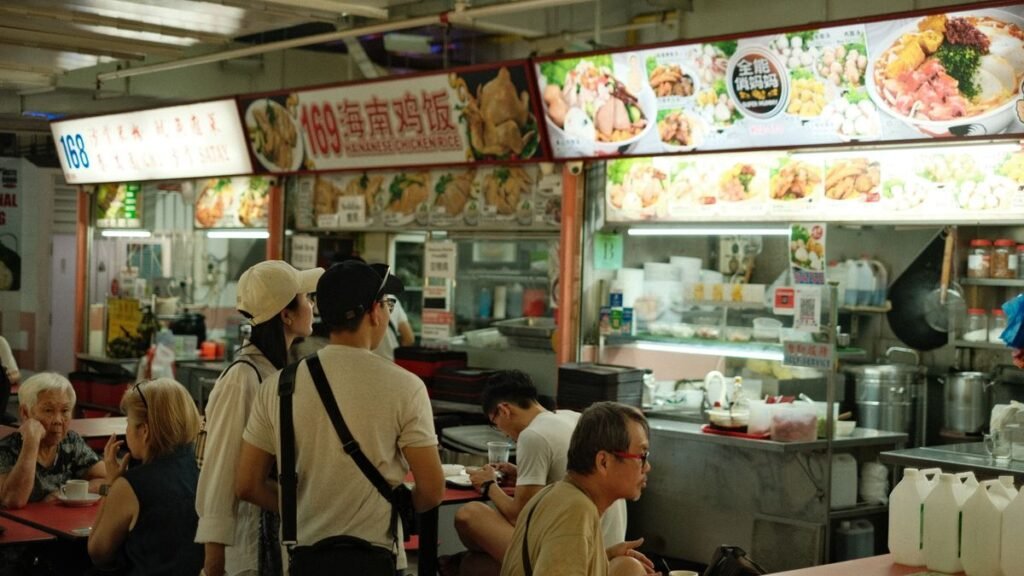 Singapore hawker centre and dining