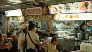 Singapore hawker centre and dining