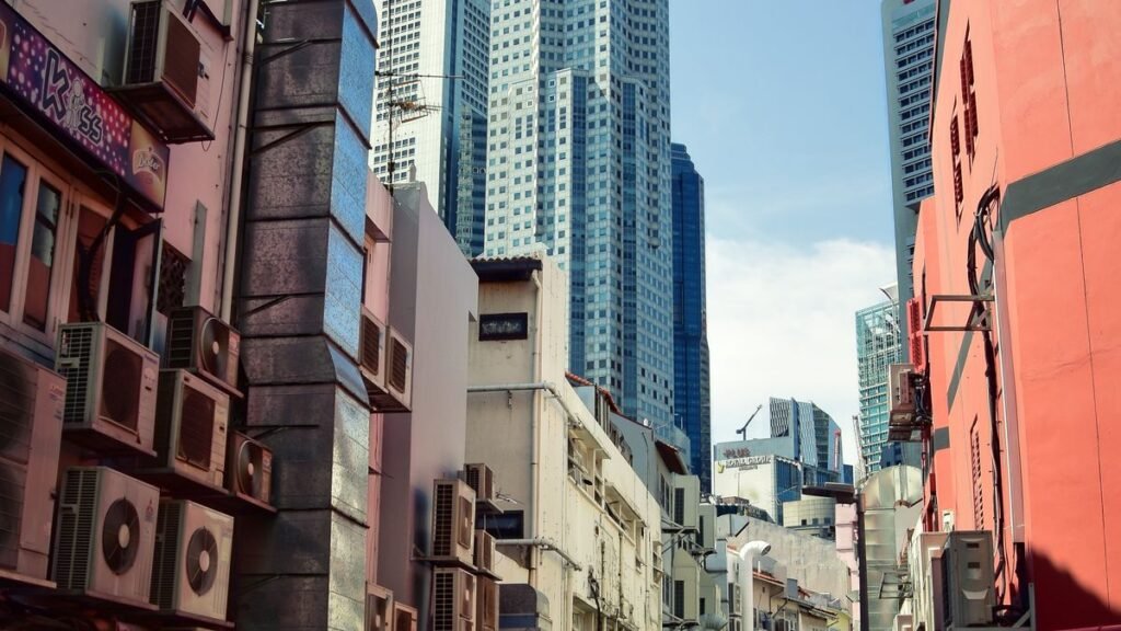 Singapore heritage shophouses street