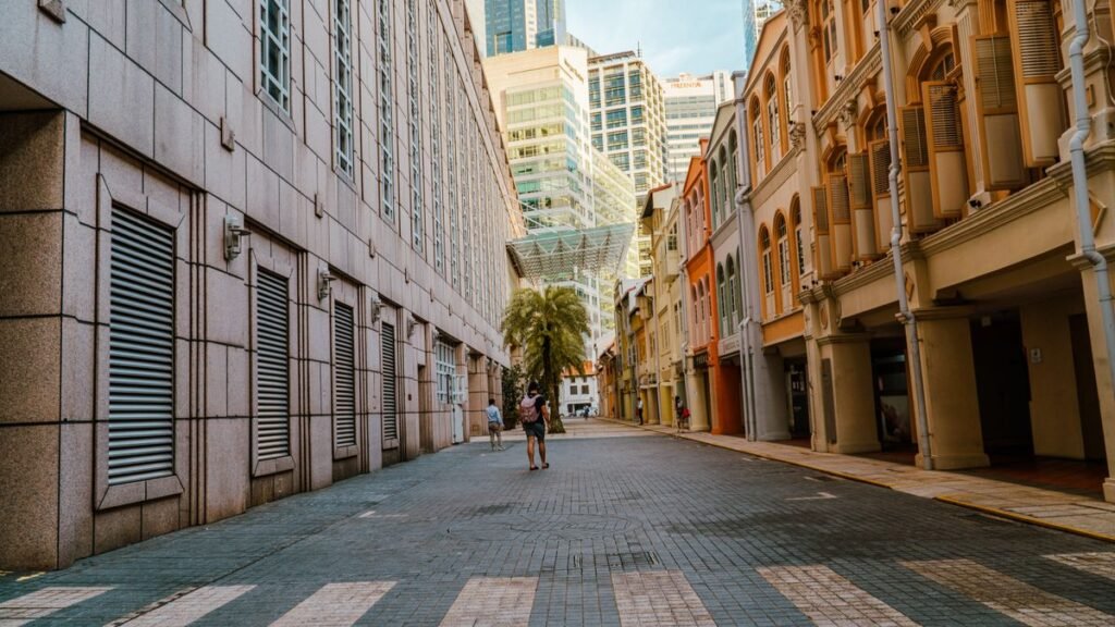 Singapore heritage shophouses street
