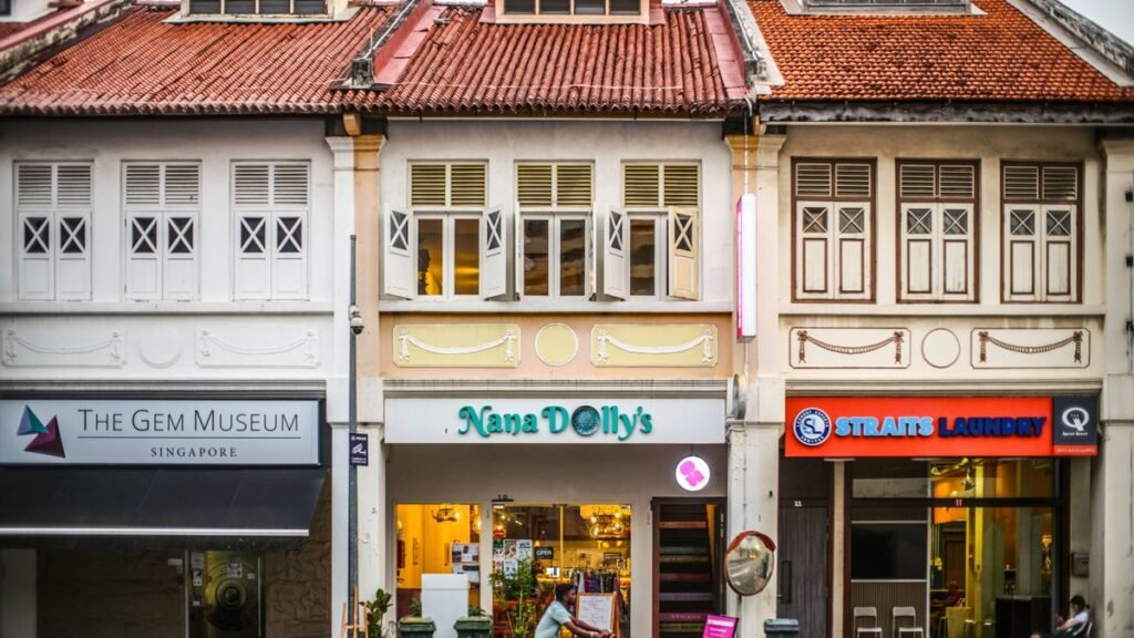 Singapore heritage shophouses street