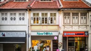 Singapore heritage shophouses street