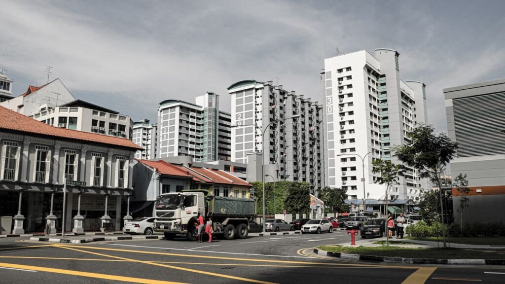 Singapore heritage shophouses street