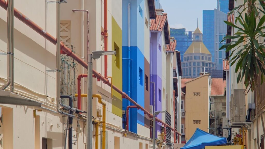 Singapore heritage shophouses street