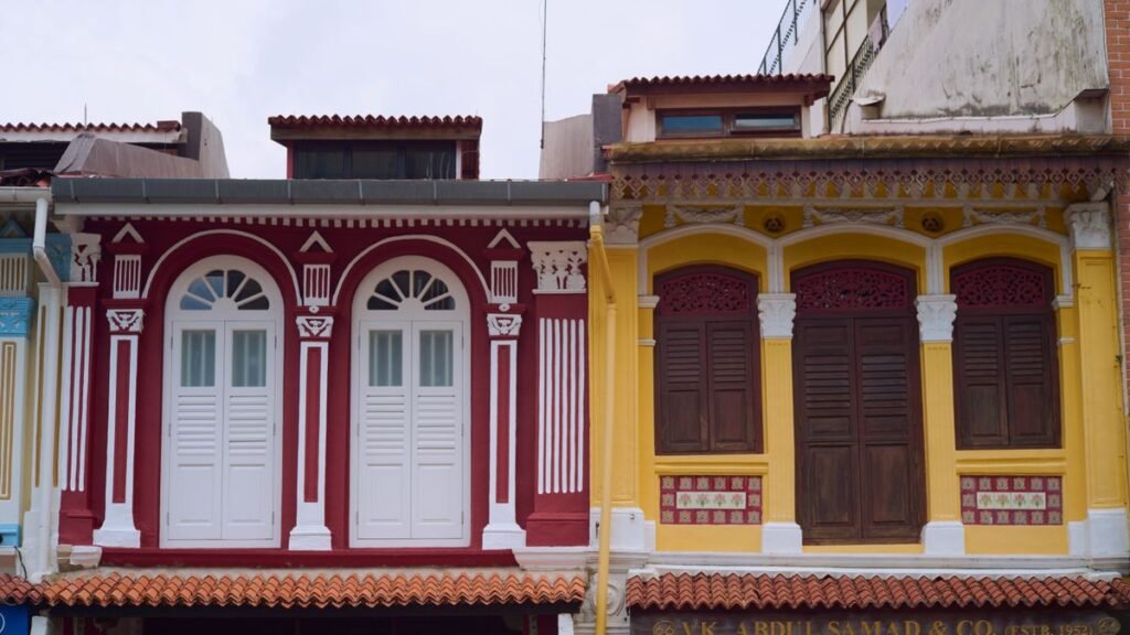 Singapore heritage shophouses street