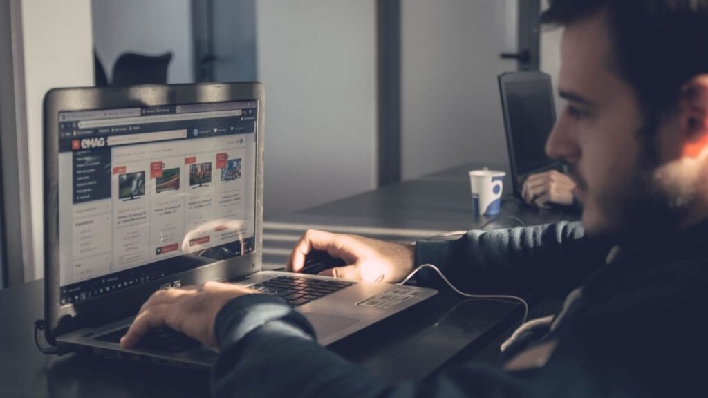 Search engine optimisation on laptop