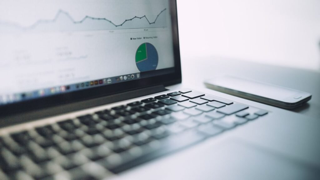 SEO analytics dashboard on laptop