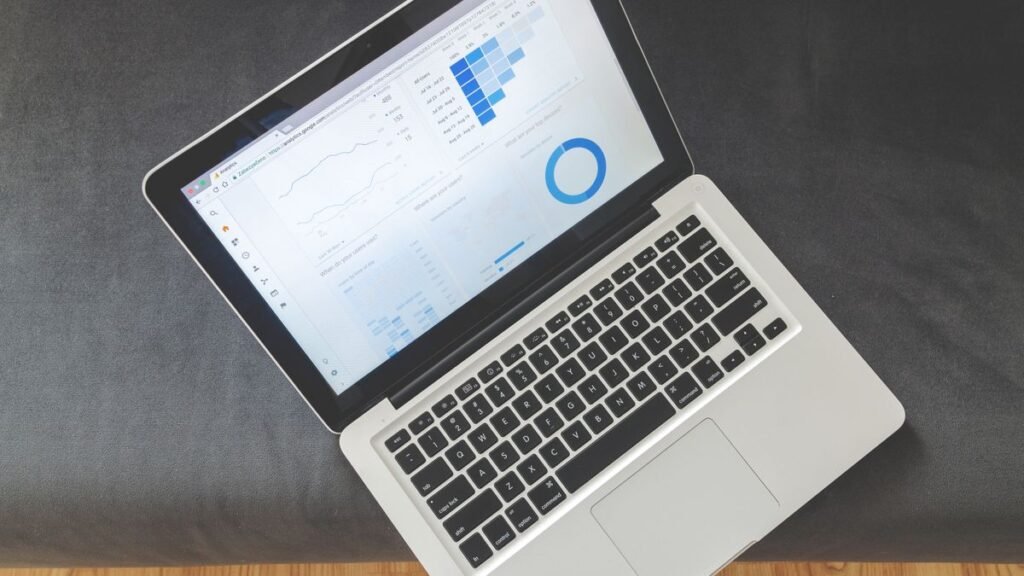 SEO analytics dashboard on laptop