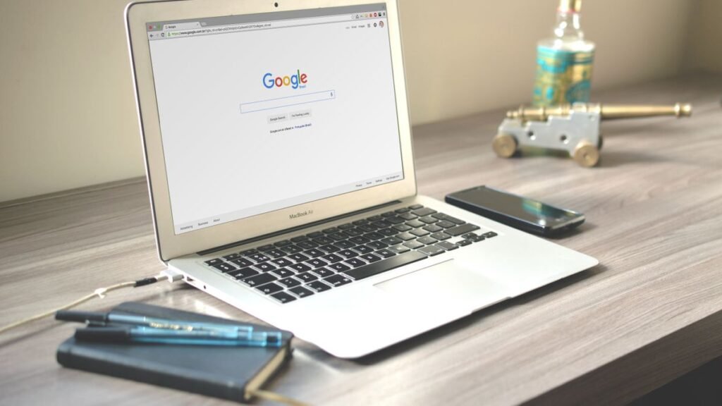 SEO analytics dashboard on laptop