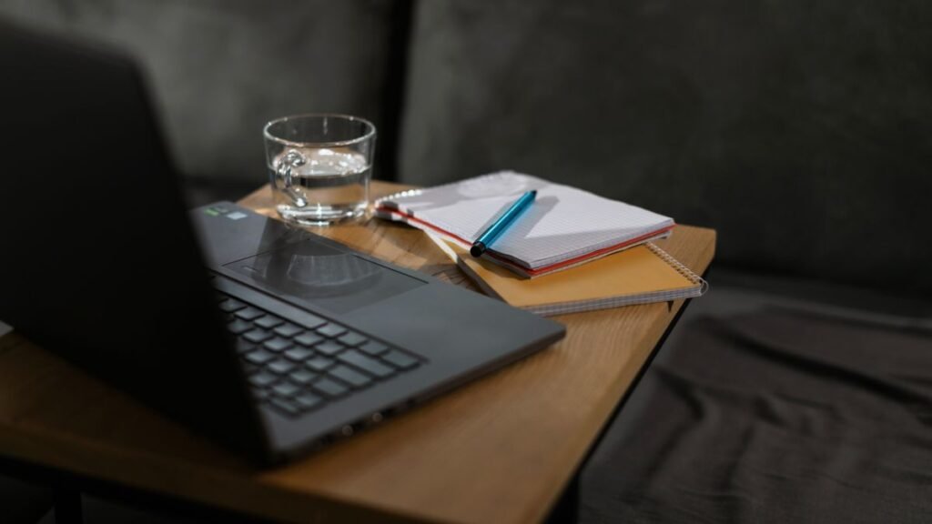 Writing SEO content at a desk