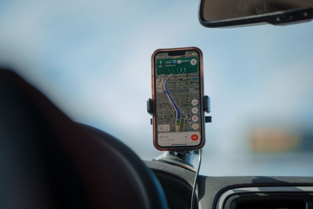 Smartphone showing google maps search results with pinned locations for google maps ranking automotive singapore