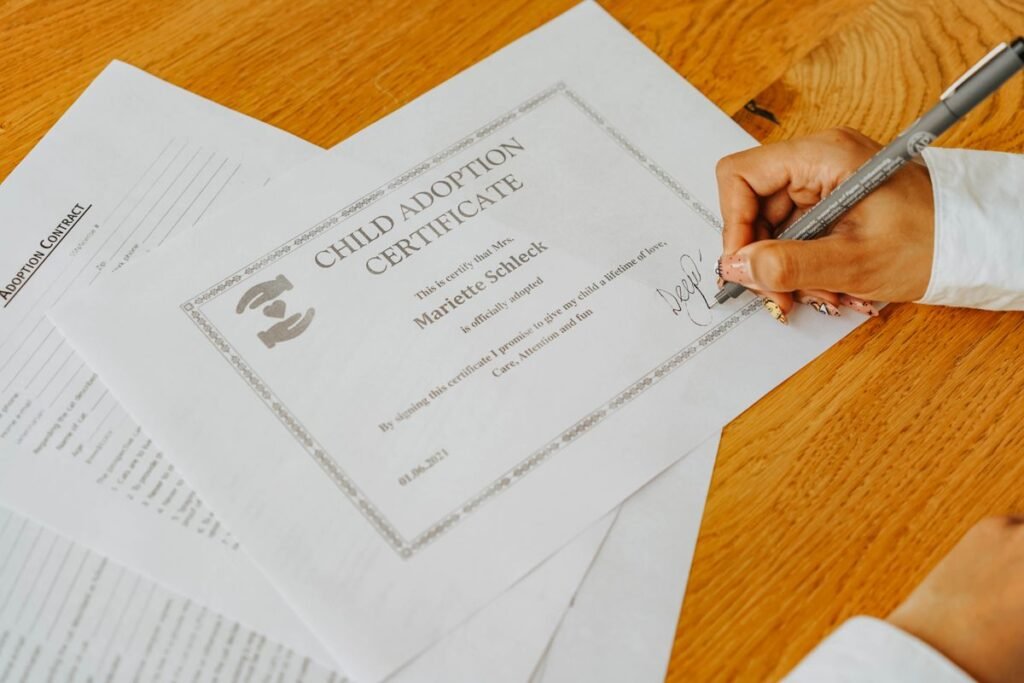 Person signing a document representing bca registration seo construction singapore trust signals