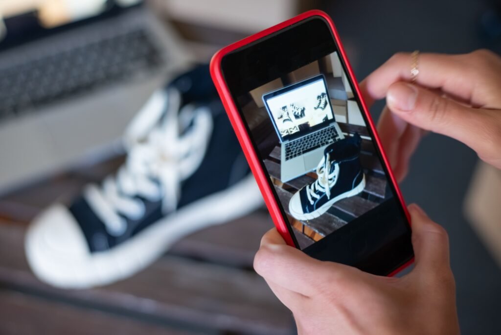 Photographer capturing a product photo for Shopify product page SEO Singapore listing