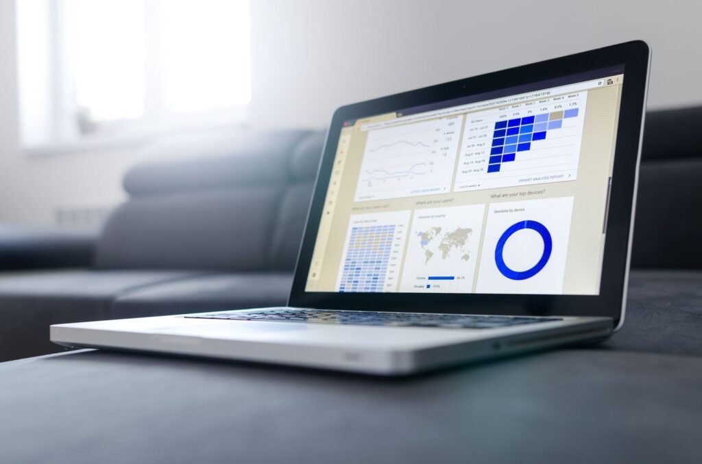 Track SEO financial services Singapore adviser reviewing Search Console analytics dashboard