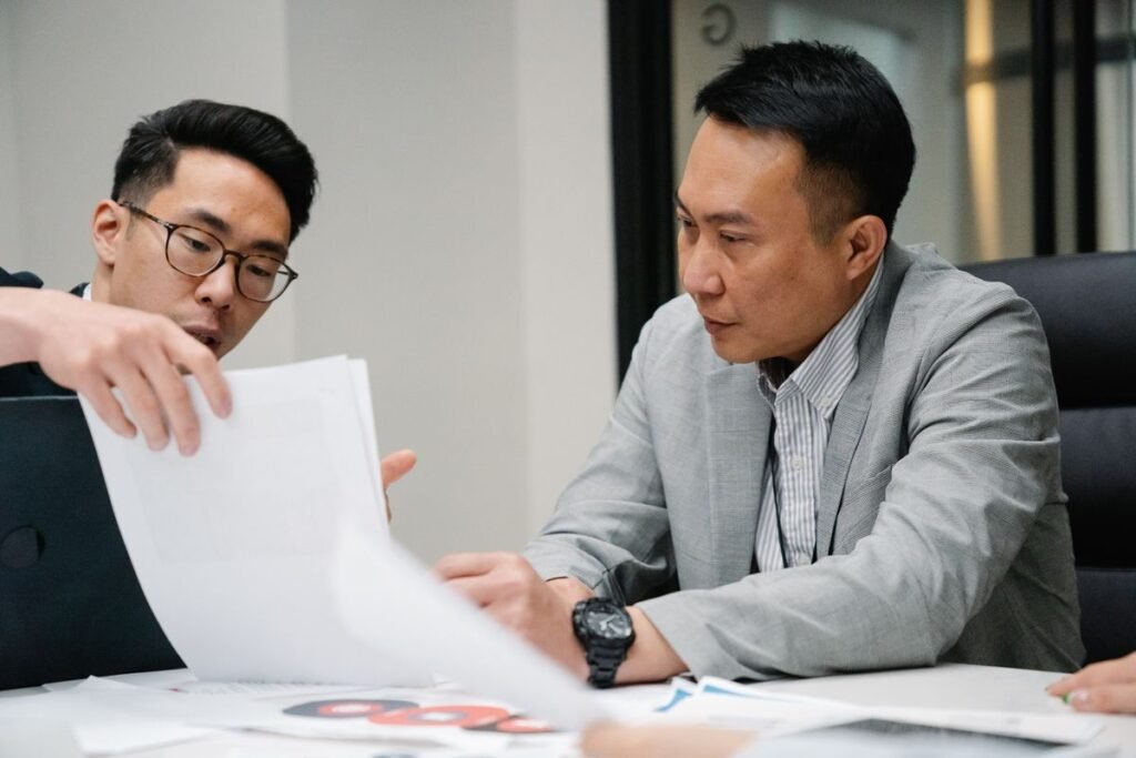 Buyer reviewing a named prospect list to evaluate link building services before signing