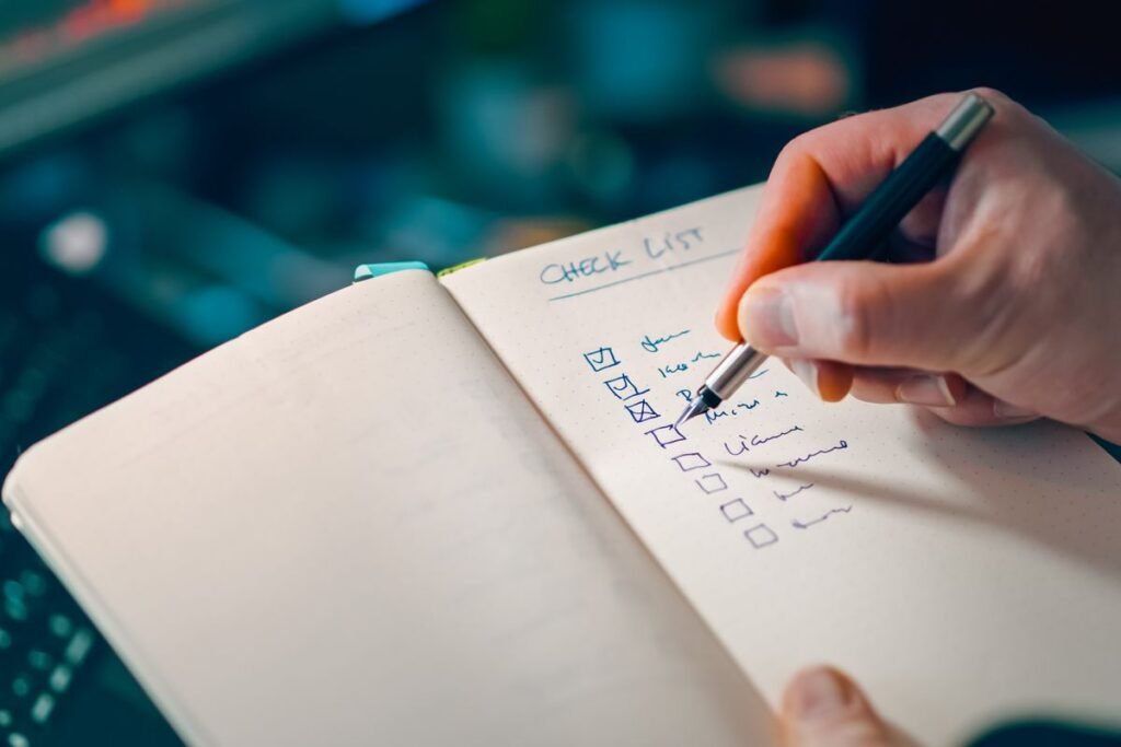 A checklist being ticked off, of the kind used to submit a guest post to a publication spec