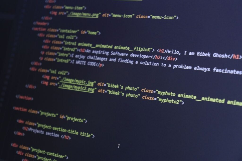 HTML page source on a monitor, the code checked when auditing WP SEO structured data schema